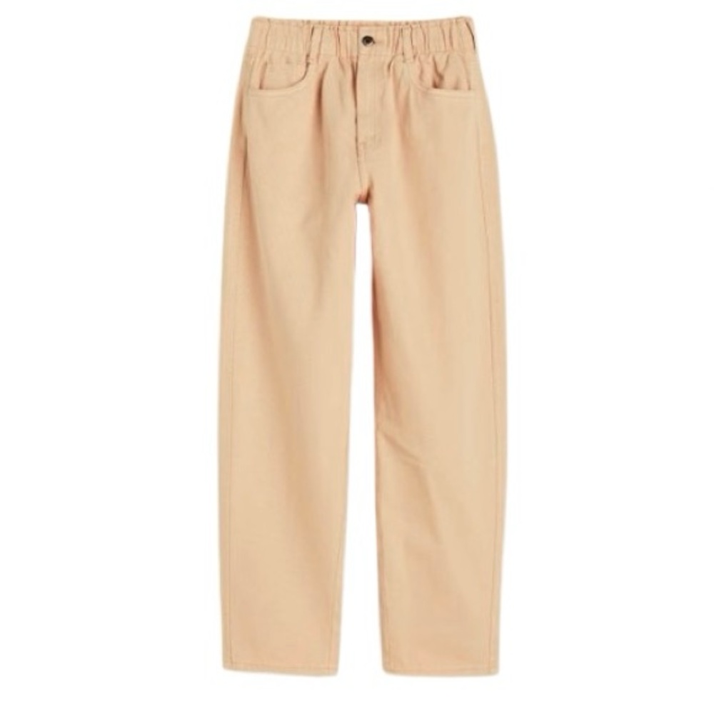 H&M- HIGH WAIST TAN COTTON DENIM JEANS. Size: 8.